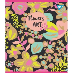 Зошит уч. "YES" 18арк.# /765080/ "Flowers art" крафт, білила+глітер (10/200)