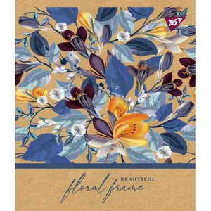 Student's notebook "YES" 48 sheets # /765120/ "Floral frame" kraft, white (5/100)