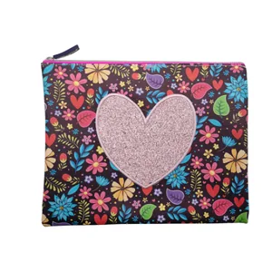School folder with zipper B5 "Bourgeois" /WB-1945-A5/ "Heart" soft, 1 section, PU, 25x20 cm (1/120)