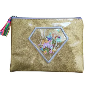 School folder with zipper A4 "Bourgeois" /WB-2047/ "golden" soft, 1 compartment, PU (1/60)