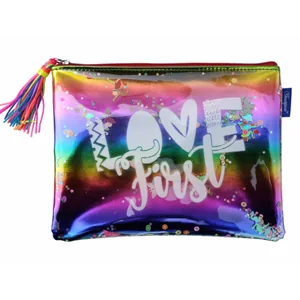 School folder with zipper A5 "Bourgeois" /WB-2054/ "Rainbow2" soft, 1 section, PU, 21x15 cm (1/120)