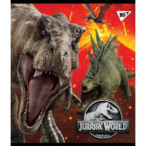 Student's notebook "YES" 48 sheets # /765324/ "Jurassic world" Iridium+hybrid selective varnish (5/100)