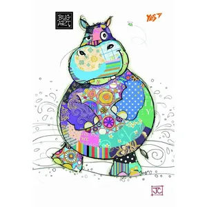 Notebook "YES" B6/144 3in1 /681305/ "Bugart. White Hippo" #, plastic cover, with section. (3/30)