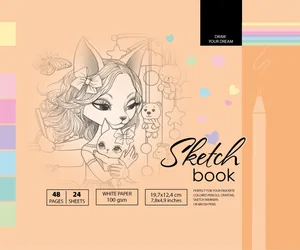 Sketchbook 197x145/24 sheet "ASH" CLEAN, mat.lam, TV. Appl. dis. 21389 (100g/m2) (1/10)