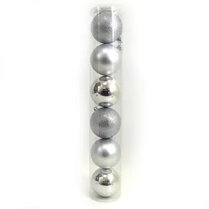 Набір новорічних кульок "JO" /DSCN0922-7-12-S/ тубус "SILVER" 7см,/12шт., PVC