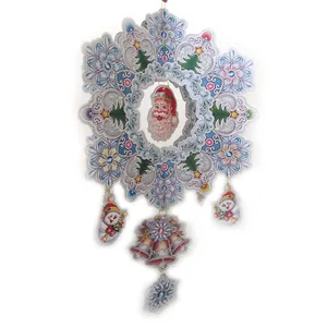 New Year's pendant "JO" /7068-1(DSCN9916)/ "Wreath-snowflakes" 37*34cm (1/10)