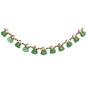 String garland "JO" /DSCN9860/ "Happy New Year" Christmas trees 19*15cm, 2.1m (1/5)