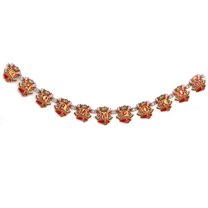String garland "JO" /DSCN9858/ "Happy New Year" red bell 17*17cm -1.95m (1/5)