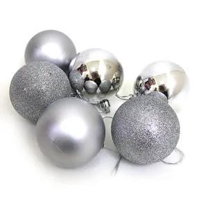 Set of Christmas balls "JO" /DSCN0579-6/ "SILVER" 6cm,/6pcs, (1/115)