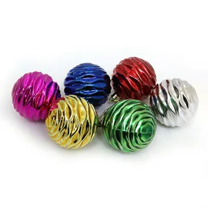 Set of Christmas balls "JO" /DSCN0575-6/ "Wavy" 6cm,/6pcs, (1/48)