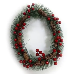 New Year wreath "JO" /DSCN0697-28/ "Berries with cones" 28cm