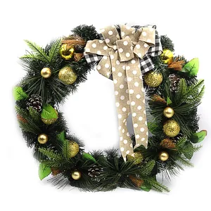 New Year's wreath "JO" /LX21B105/ "Golden balls" D50cm