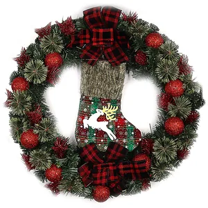 Christmas wreath "JO" /LX21B114/ "Red balls" D50cm