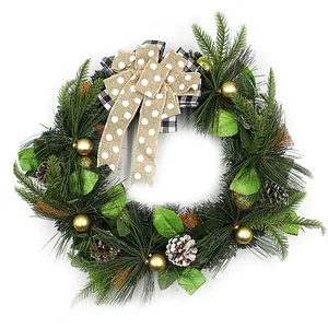 New Year's wreath "JO" /LX21B104/ "Golden balls" D40cm