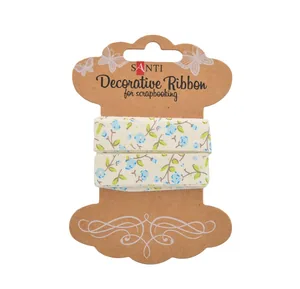 Gift wrapping tape "Santi" /741314/ cotton with "Flowers of Provence" pattern, 2m (1/20/400)