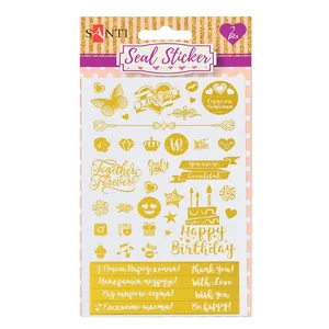 Set of foil stickers "Santi" /742562/ "Congratulation", gold, 2 sheets. (1/10/500)