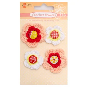Set of braids "Santi" /952616/ flowers knitted "Bright", 4 pcs (1/750)