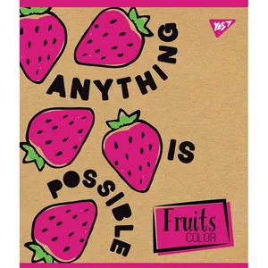 Student's notebook "YES" 12 sheets// /765077/ "Fruits color" kraft, white (10/250)