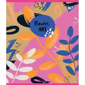 Student's notebook "YES" 18 sheets == /765090/ "Flowers art" kraft, white (10/200)