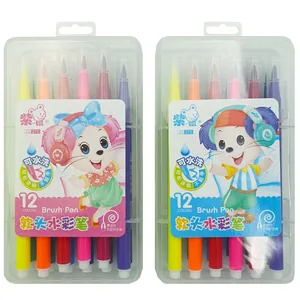 Felt-tip pen brush "JO" 12 pcs. /215-12/ "Mouse" plastic pack (1/18/108)