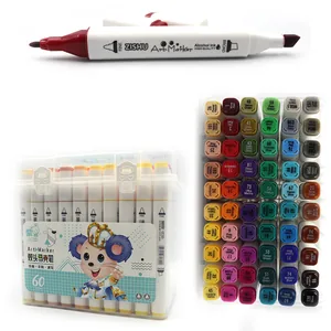 Set of sketch markers /222-60/ "Mouse" 60 pcs. 60 colors. round/beveled finish. plastic. pack with ethics (1/16)