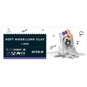 Пластилін восковий "Kite" /K22-081/ 6 кол*120 г. "Kite Dogs" (1/60)