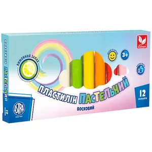 Plasticine wax "Schoolboy" 12 pcs. round pastel colors with a lemon scent /303114001-UA/ 156 g (1/24)