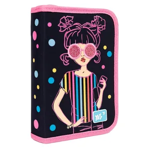 Pencil case solid "YES" /533120/ 1 compartment. 2 branches HP-04 Girls style (1/48)