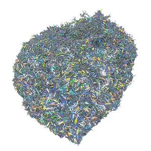 Glitter "Atlas" /AS-2081/ strips Silver 5 g, in a layer. jars (1/6)