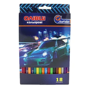 Colored pencils "JO" 18 col. PLAST. /1051A6-18/ "Car", in cardboard (1/8/160)