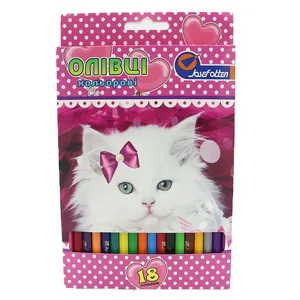 Colored pencils "JO" 18 col. PLAST. /1051A4-18/ "Kitty", in cardboard (1/8/160)