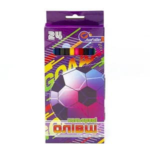 Colored pencils "JO" 24 pcs. /7303A4-24/ "Football", in cardboard (1/6/120)