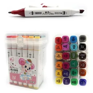 Set of sketch markers /222-24/ "Mouse" 24 pcs. round/bevel tip, plastic pack (1/6/36)