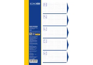 Dividers colored A4, 5 sections "Economix" /E30801/ plastic (1/50)