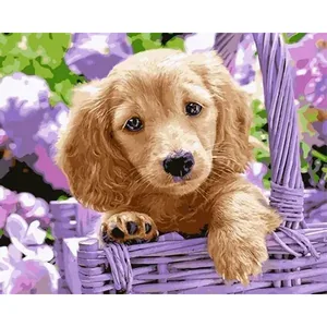 Diamond mosaic "Go to art" /188312/ "Faithful companion" 21*25 cm on 5D cardboard